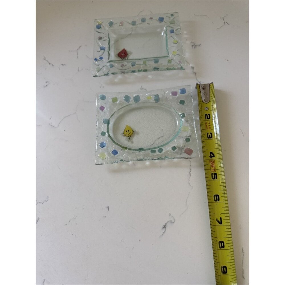Vintage Clear Glass Rectangular Trinket Tray Soap Dish Includes (2) - Picture 12 of 14